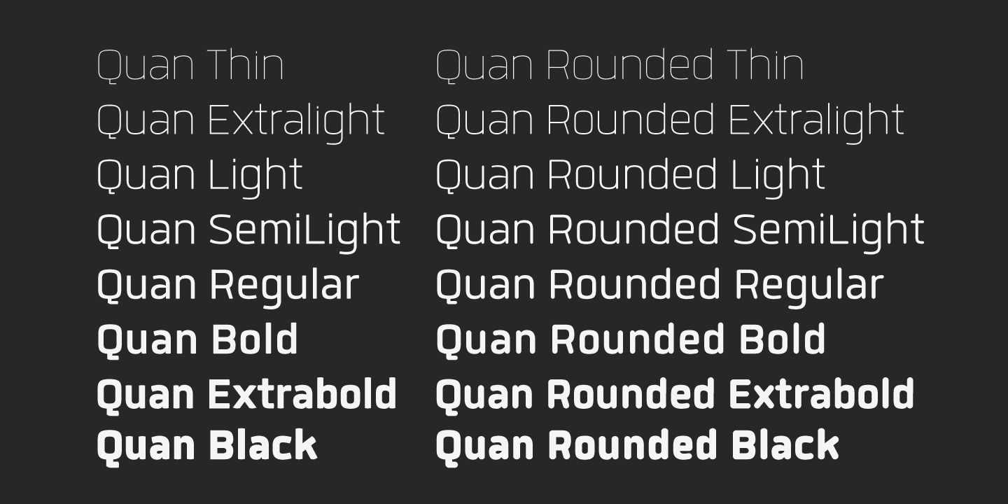 Beispiel einer Quan Rounded Semi Light-Schriftart